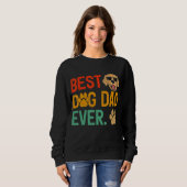 Sweatshirt Meilleur chien de canicule papa Jamais Poodle papa (Devant entier)