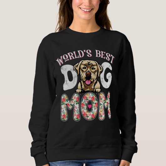Sweatshirt Meilleur chien du Labrador Maman Léopard Mère Da d (Devant)