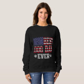 Sweatshirt Meilleur Chien Papa Jamais Avec Nous Drapeau Améri (Devant entier)
