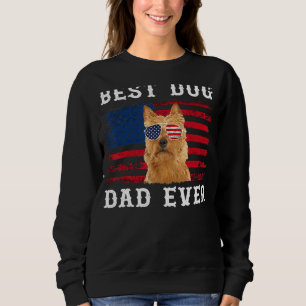 Sweatshirt Meilleur Chien Papa jamais Usa Drapeau Bonne Fête