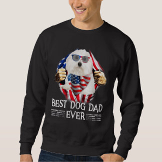 Sweatshirt Meilleur Coton De Tulear Papa Drapeau Américain 4