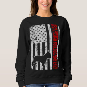 Sweatshirt Meilleur Drapeau Français de Buldog Papa jamais am