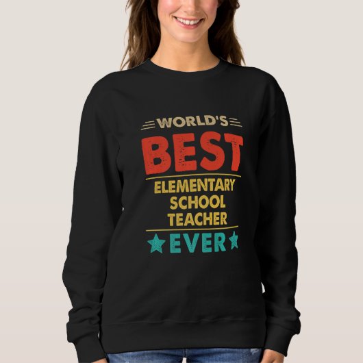 Sweatshirt Meilleur enseignant de l'école élémentaire Retro W (Devant)