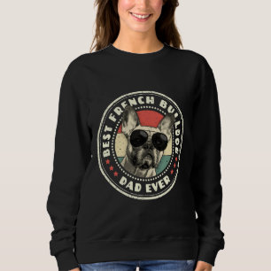 Sweatshirt Meilleur Français Papa Jamais Rétro Français Bulld