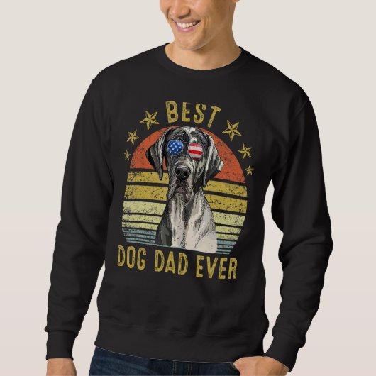 Sweatshirt Meilleur grand Dane papa jamais chien Vintage (Devant)