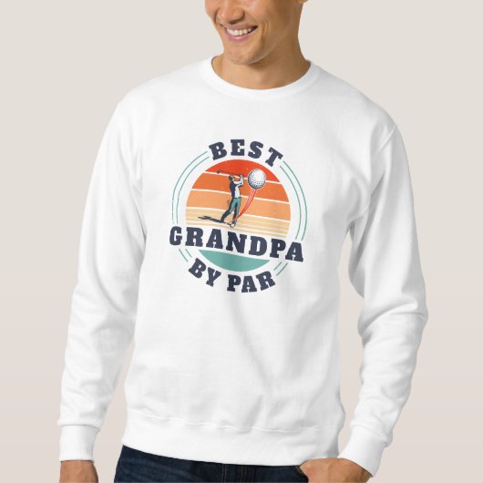 Sweatshirt Meilleur Grand-Père Par Par Retro Golf Lover (Devant)
