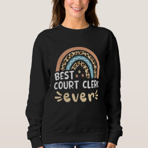 Sweatshirt Meilleur Greffier de la Cour Ever Leopard Rainbow
