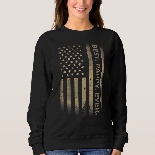 Sweatshirt Meilleur Joyeux Jour Américain Grunge Drapeau Amér (Devant)