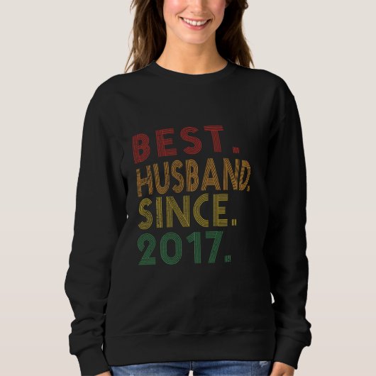 Sweatshirt Meilleur Mari depuis 2017 Funny 3ème Mariage Anniv (Devant)
