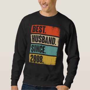 Sweatshirt Meilleur Mari Rétro depuis 2008 14ème Mariage Aniv
