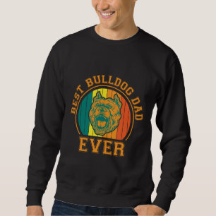 Sweatshirt Meilleur Papa Bouledogue Ever Rétro Vintage Fête d