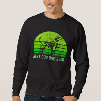 Sweatshirt Meilleur Papa Chien Dalmatien Rétro Vintage Silhou