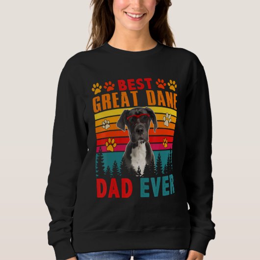 Sweatshirt Meilleur Papa Dane Géant Vintage Rétro Incroyable (Devant)