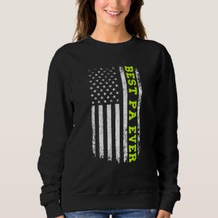 Sweatshirt Meilleur Papa de tous les temps 4 juillet Drapeau
