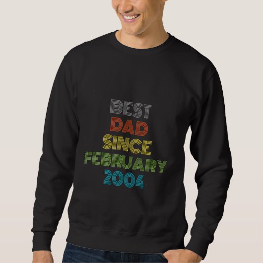 Sweatshirt Meilleur papa depuis février 2004 Cool présent (Devant)