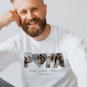 Sweatshirt Meilleur Papa Ever 4 Photo Collage pour papa ou gr