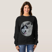 Sweatshirt Meilleur Papa Husky Jamais Blue Eyed (Devant entier)