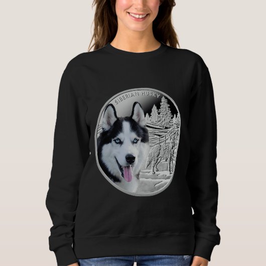 Sweatshirt Meilleur Papa Husky Jamais Blue Eyed (Devant)