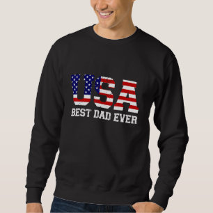 Sweatshirt Meilleur Papa Jamais Avec Nous Drapeau Américain A