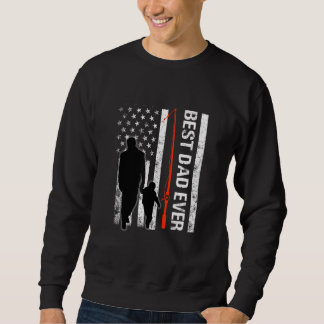 Sweatshirt meilleur papa jamais drapeau américain le mieux po