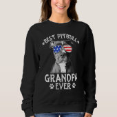 Sweatshirt Meilleur Pitbull Grand-Père Jamais Chien Papa Amér (Devant)