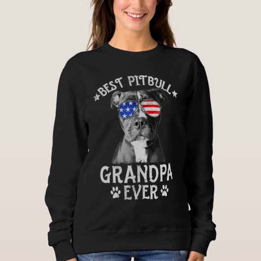 Sweatshirt Meilleur Pitbull Grand-Père Jamais Chien Papa Amér (Devant)