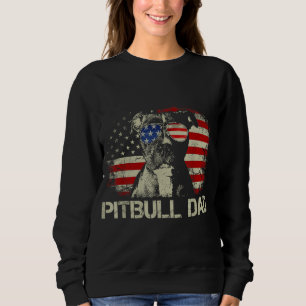 Sweatshirt Meilleur Pitbull papa jamais drapeau américain 4 j