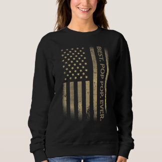 Sweatshirt Meilleur Poppop jamais American Usa Grunge Drapeau