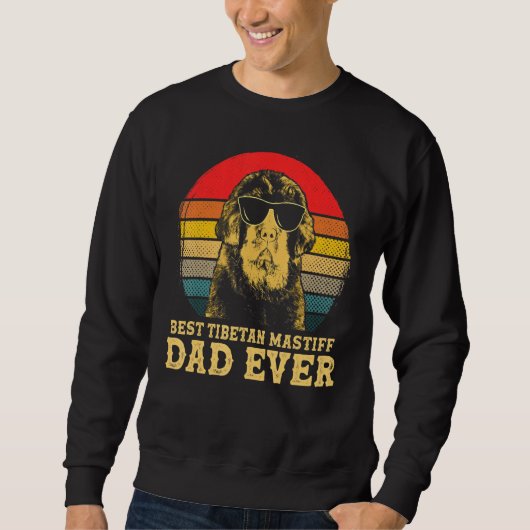 Sweatshirt Meilleur Tibétain Mastiff Papa Jamais Chien Retro  (Devant)