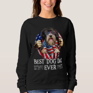 Sweatshirt Meilleur Tibétain Terrier Papa Drapeau Américain 4