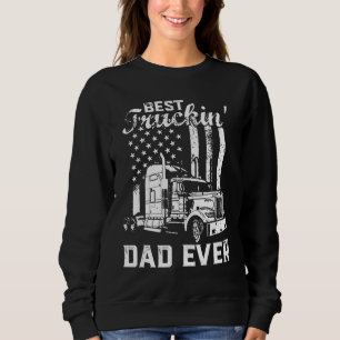 Sweatshirt Meilleur Truckin Papa Jamais American Flag Fête de