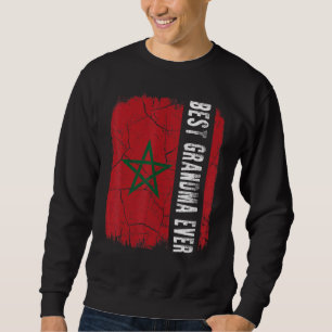 Sweatshirt Meilleure grand-mère marocaine avec drapeau du Mar
