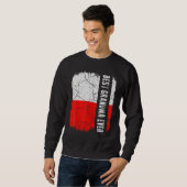 Sweatshirt Meilleure grand-mère polonaise jamais Pologne Drap (Devant entier)