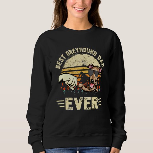 Sweatshirt Meilleure Greyhound Papa Jamais Sunset Fête des pè (Devant)