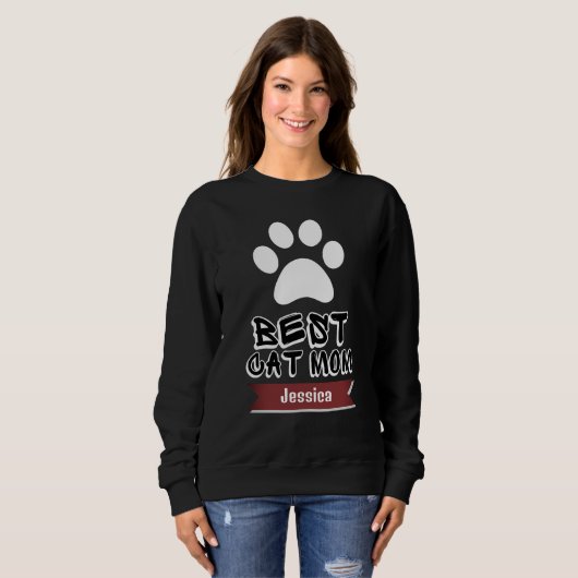 Sweatshirt meilleure maman chatte, maman maman maman personna (Devant entier)