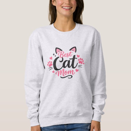 Sweatshirt Meilleure maman de chat (Devant)