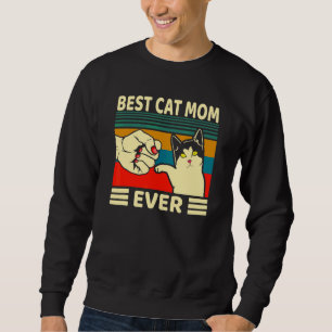 Sweatshirt Meilleure maman de chat jamais Fist Bump filles Vi