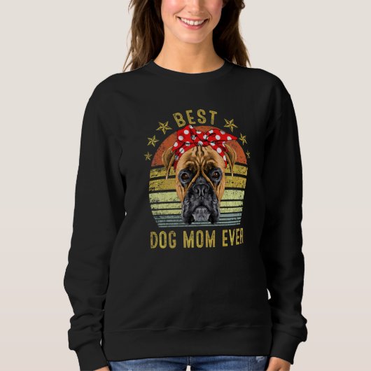 Sweatshirt Meilleure maman de chien jamais boxer Fête des mèr (Devant)