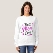 Sweatshirt Meilleure Maman Ever Rose Cœur (Devant entier)