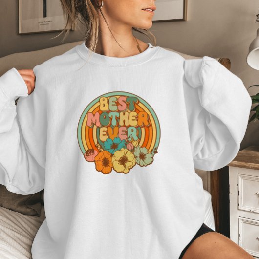 Sweatshirt Meilleure maman jamais | Retro Floral Comfy