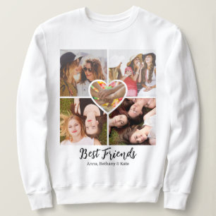 Sweatshirt Meilleurs amis Photo Collage Grille & Coeur Person