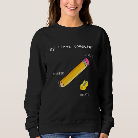 Sweatshirt Mein erster Computer Calculator Printer Gamer Inf (Devant)