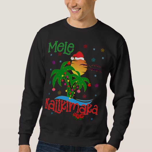Sweatshirt Mele Kalikimaka Hawaiian Joyeux Noël Aloha  (Devant)