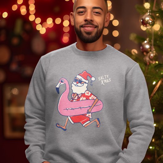 Sweatshirt Mele Kalikimaka Père Noël Flamant rose Noël Getawa
