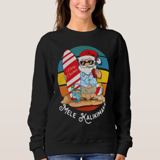 Sweatshirt Mele Kalikimaka Retro Hawaii Noël En Juillet (Devant)