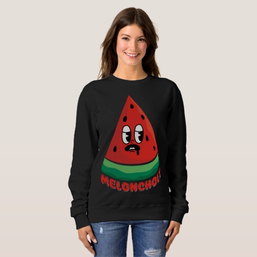 Sweatshirt Meloncholy Funny Melon (Devant entier)