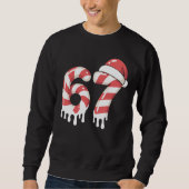 Sweatshirt Melting Candy Cane 67 Christmas "Six Seven" Santa (Devant)