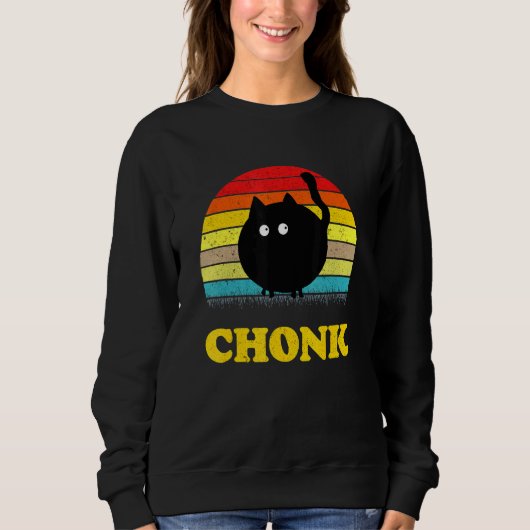 Sweatshirt Mème de chat Chonk Chat Vintage (Devant)
