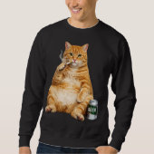 Sweatshirt Mème de chat drôle et cool qui fume une cigarette (Devant)