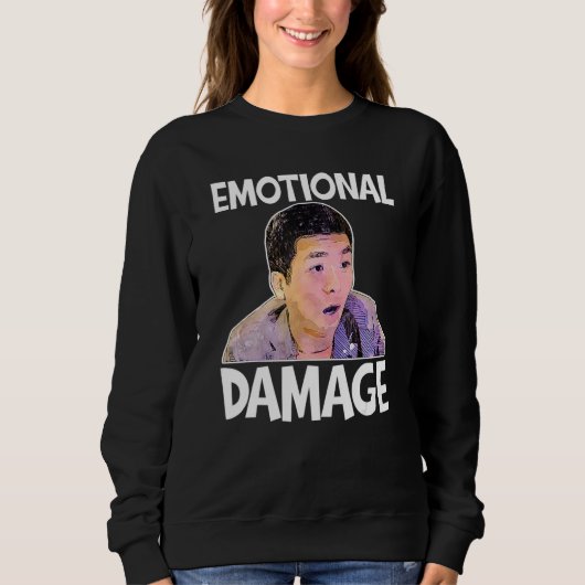 Sweatshirt Mème de dommages émotionnels mème mignon mignon ci (Devant)